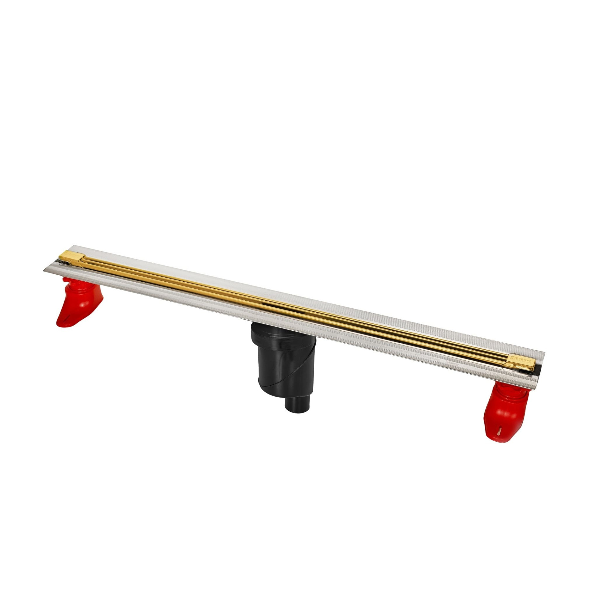 Желоб водосток SUPER Slim 800, золото глянец, S-сифон D50/105 H50 вертикальный, BERGES