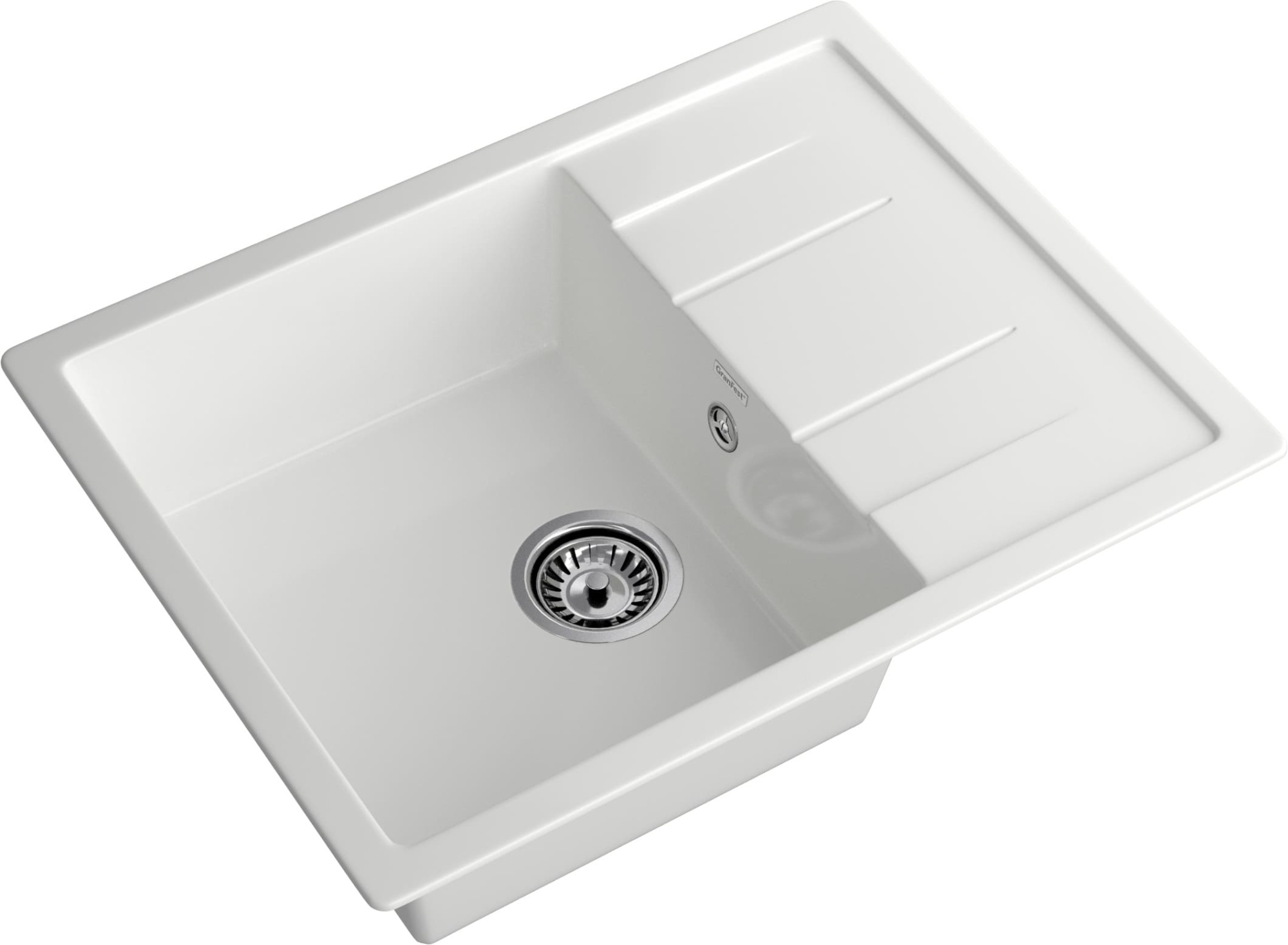 GRANFEST Мойка композит QUADRO GF-Q--650L чаша с крылом  650*500мм  иней  арт.GF- GRANFEST Мойка композит QUADRO GF-Q--650L чаша с крылом  650*500мм  иней  арт.GF-