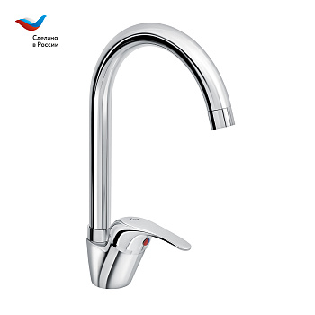 Прораб Смеситель для мойки с высоким изливом, одноручный,  СЛАВЕН, СЛ-ОД-П22