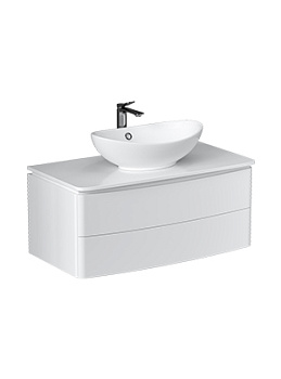 Тумба под раковину VELVEX Luna 1000-0-2 со столешницей навесная белый