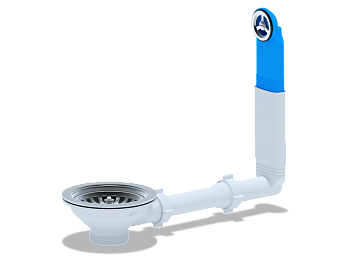 Перелив жесткий для мойки АНИ Пласт N320 с круглым вертикальным корпусом 3 1/2 дюйма