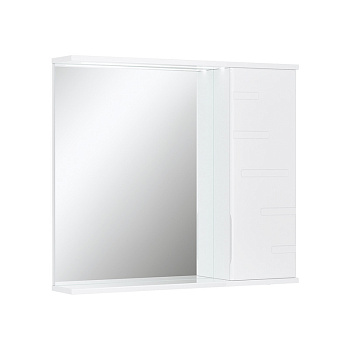 Зеркало-шкаф Joli 80, с LED подсветкой, правый, белый, VOLNA