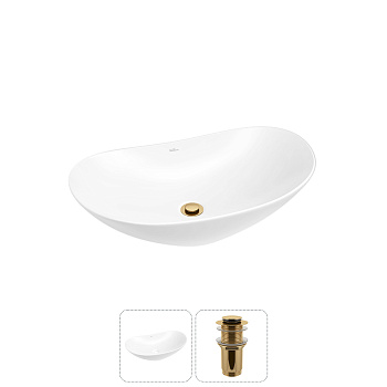 Накладная раковина для ванной комнаты Wellsee Carefree Dove 20212283R в наборе 2 в 1: раковина белый