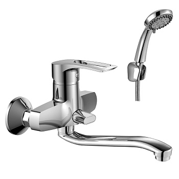 T40 Смеситель для ванны, S-обр.пов.излив 350мм(к/40), р/ОД, хром, ROS, T40-34