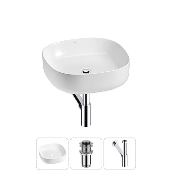 Накладная раковина для ванной комнаты Wellsee Belle Spa 3.0 20212693R в наборе 3 в 1: раковина белый