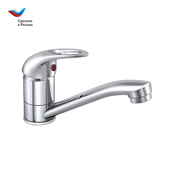 ПРОРАБ Смеситель для мойки с коротким изливом (б/з подвод.), одноручный, СЛАВЕН, Р20