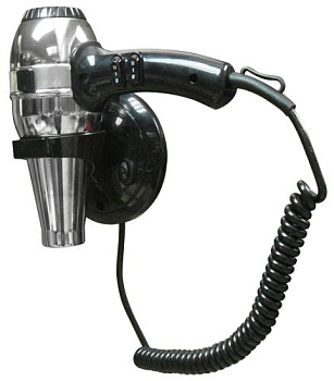 Фен HOTELline настенный с антивандальной защитой 1800 W черный/металлик, шт Фен HOTELline настенный с антивандальной защитой 1800 W черный/металлик, шт