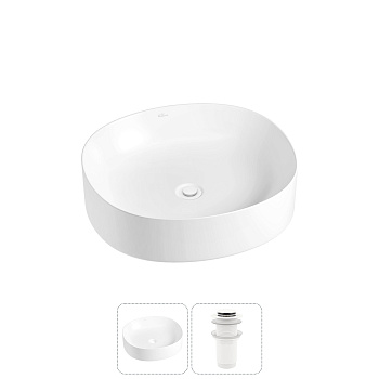 Накладная раковина для ванной комнаты Wellsee Belle Spa 2.0 20212524R в наборе 2 в 1: раковина белый