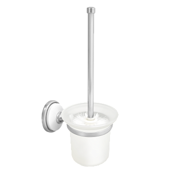 Ершик туалетный стеклянный "Solinne", B-51114, хром, стекло-сатин, Коллекция Blanco