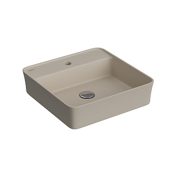 Раковина Ego SL накладная, 45x45 см, с отверстием под смеситель, квадратная, жасмин матовый, BERGES