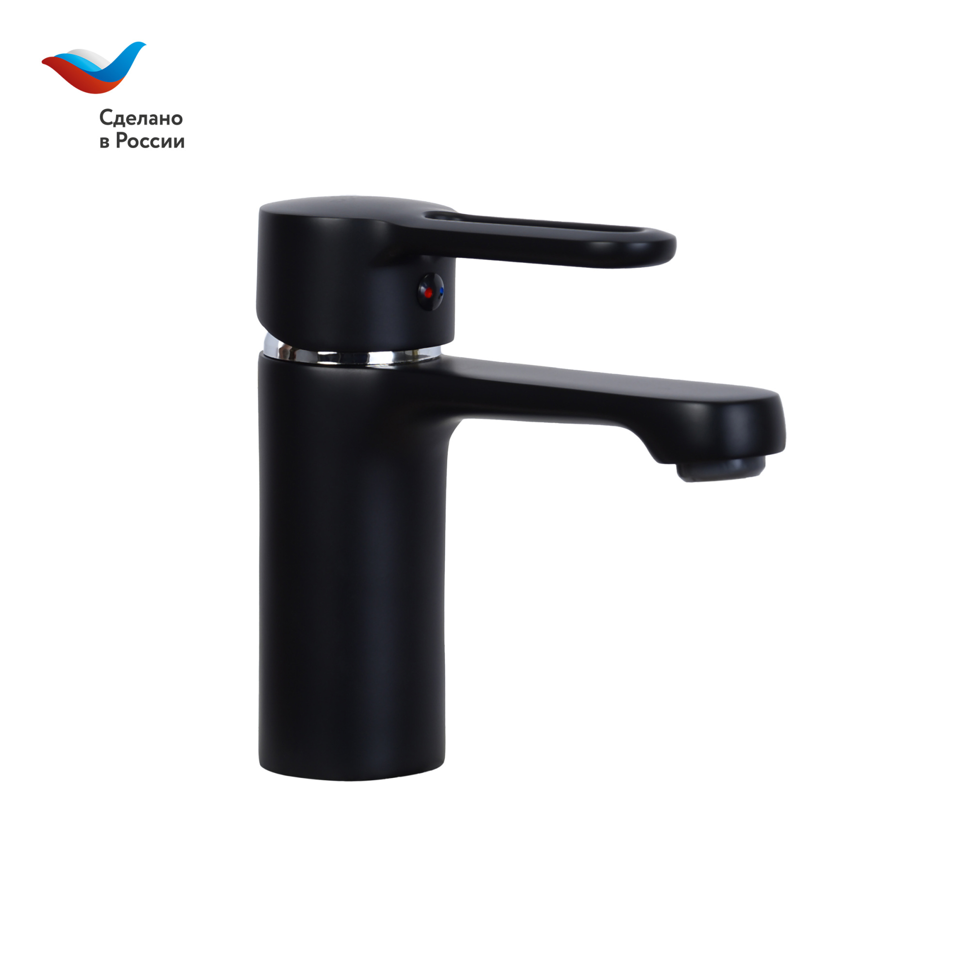 КОТТЕДЖ Смеситель для умывальника с литым изливом, черный, СЛ-ОД-Т1Ч, Славен