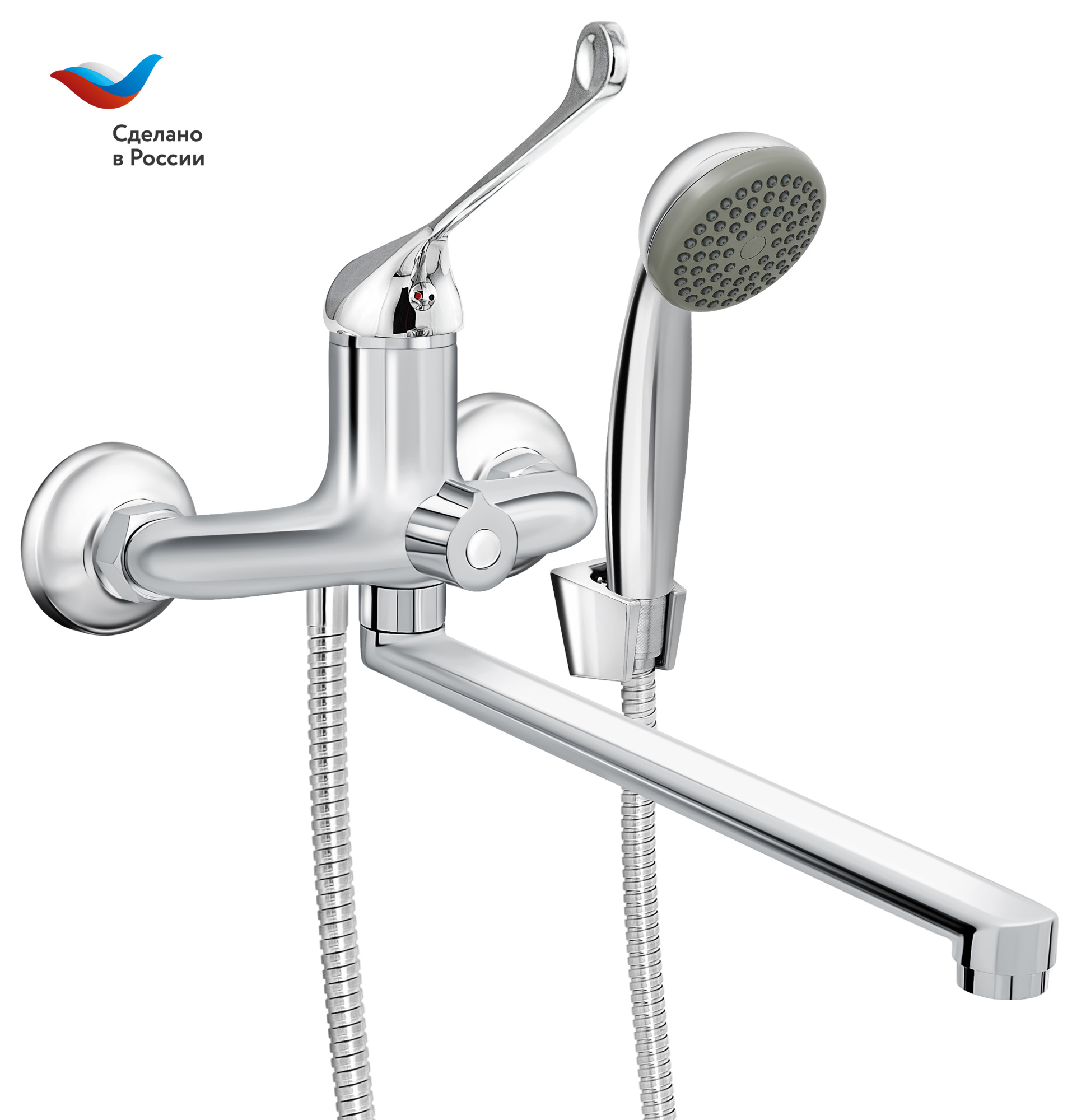 ХИРУРГ Смеситель для ванны универс., локтевой, с керамическим дивертором в корпусе, одноручный, Х34