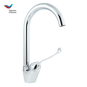 ХИРУРГ Смеситель для мойки с высоким изливом, локтевой, одноручный, СЛАВЕН, Х22