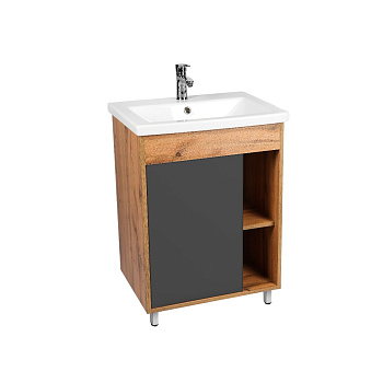 Тумба под раковину VIANT БОСТОН 60 напольная графит/дуб вотан (VBOS60COG-T1ST) Тумба под раковину VIANT БОСТОН 60 напольная графит/дуб вотан (VBOS60COG-T1ST)