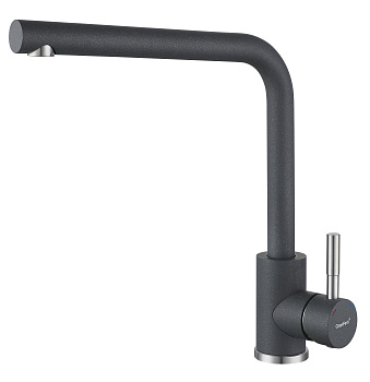 GRANFEST QUARZ Смеситель для кухни Г-обр. D-35мм (темно-серый)