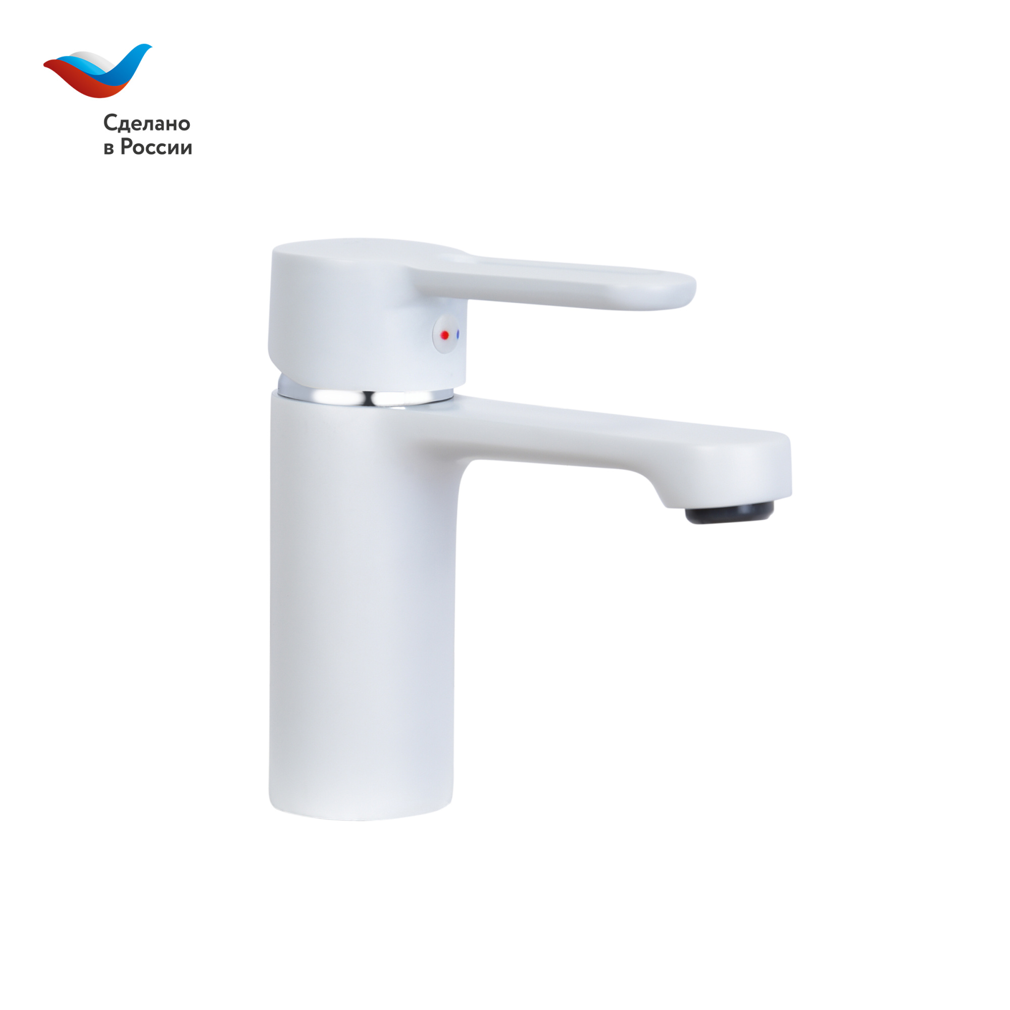 ГОРОД Смеситель для умывальника с литым изливом, белый, СЛ-ОД-Т1Б, Славен