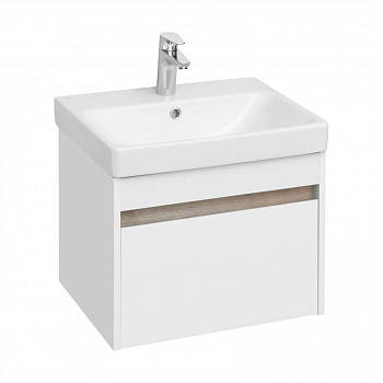 Тумба МАРТИ 55, подвесная, белая, ясень шимо (под раковину АДРИАНА 55)