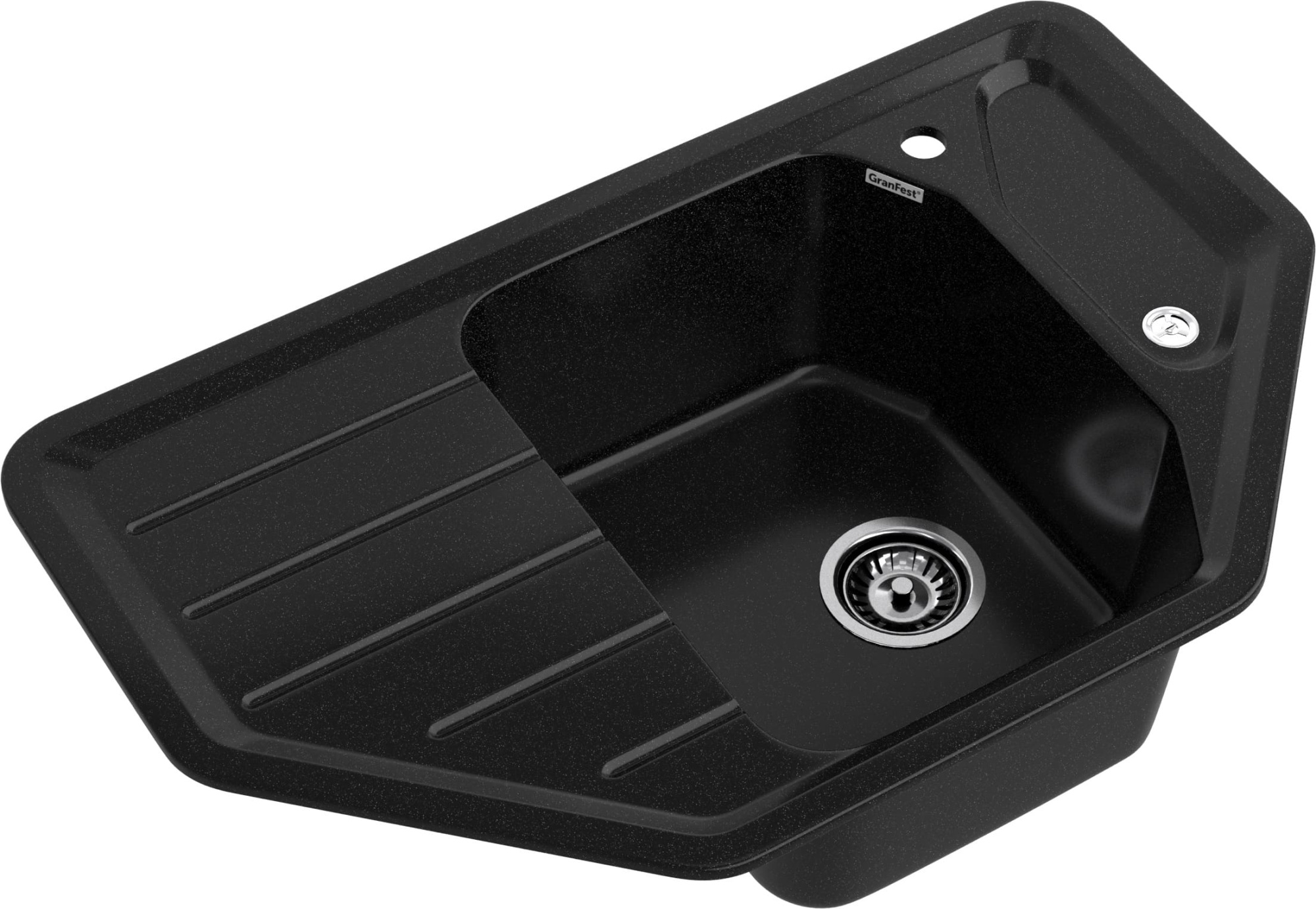 GRANFEST Мойка композит CORNER  GF-C--800E угловая 800*500мм  черный  арт.GF- GRANFEST Мойка композит CORNER  GF-C--800E угловая 800*500мм  черный  арт.GF-