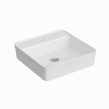 Раковина Ego SL накладная, 45x45 см, с отверстием под смеситель, квадратная, белый глянец, BERGES