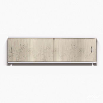 КЛАССИК Экран для ванны 170 см, полистирол,(бежевые розы-043), ALAVANN