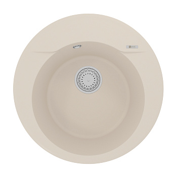 Кухонная мойка Lemark SULA 500 врезная круглая из кварцгранита, Шампань  Кухонная мойка Lemark SULA 500 врезная круглая из кварцгранита, Шампань