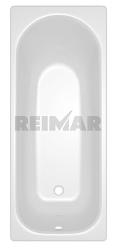 REIMAR Ванна стальная 170x70x40 cм. с опорной подставкой, без ранта, белая орхидея, форма Аула, ВИЗ