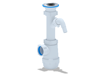 Сифон для мойки АНИ Пласт Грот A1000 1 1/2 дюйма 40 с отводом для стиральной машины