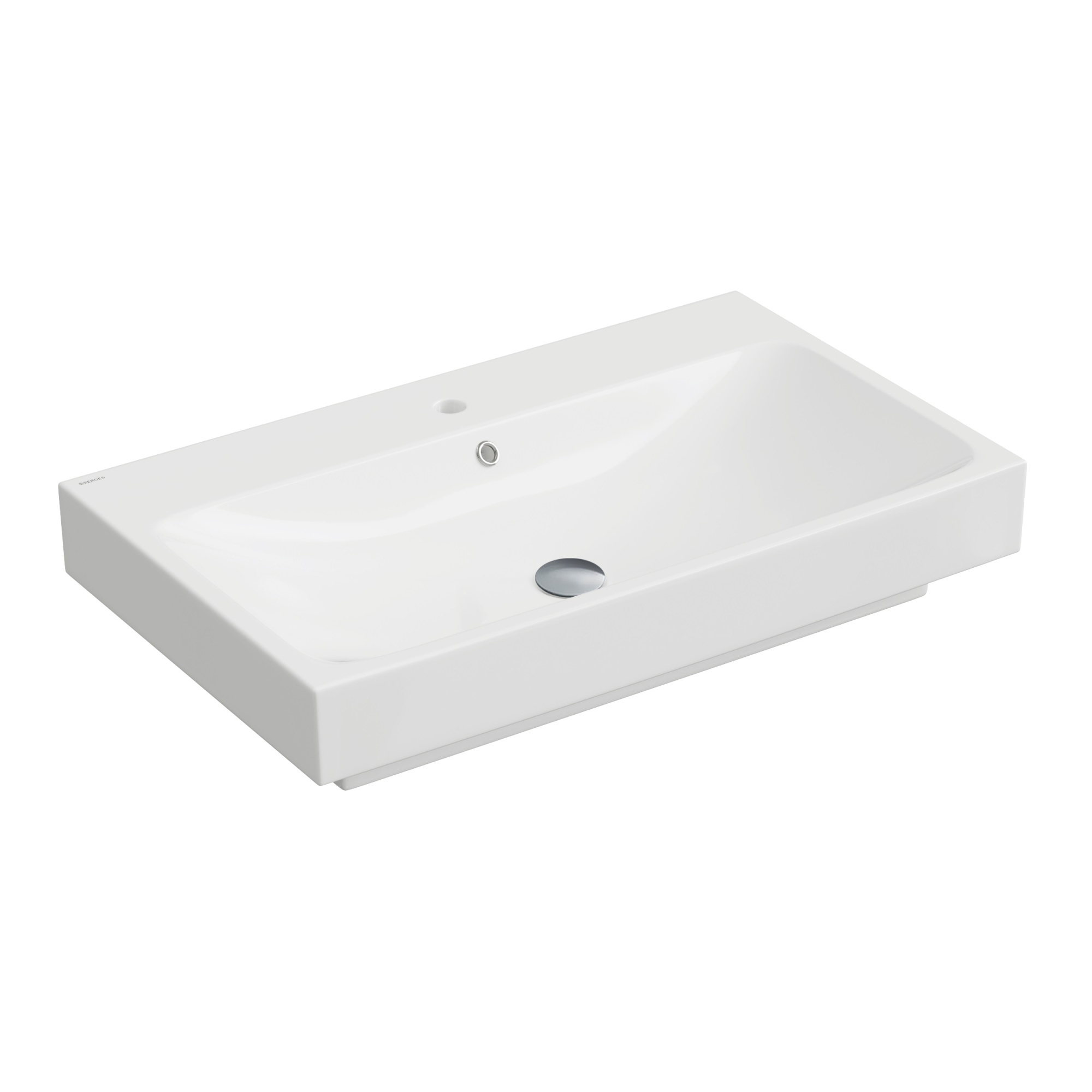 Раковина Strati, 80х48,5 см, прямоугольная, белый глянец, BERGES