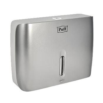 Диспенсер бумажных полотенец Puff-5145S, хром, с замком, ABS-пластик