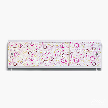 ОПТИМА_Decor Экран для ванны 150 см,ПВХ с офсетной печатью,(геометрия круги лиловые-044), ALAVANN