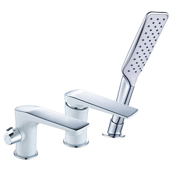 Allegro Смеситель на борт ванны, на борт 3отв. с изливом 125мм, р/ОД, хром/белый, LM, LM5945CW
