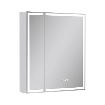 Зеркальный шкаф EQUIL Corner LED 70 с часами белый