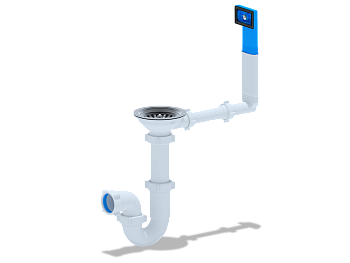 Сифон Ани 3 1/2"*40 прямоточный с переливом мойки, ANI PLAST