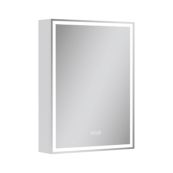 Зеркальный шкаф EQUIL Corner LED 60 с часами правый белый