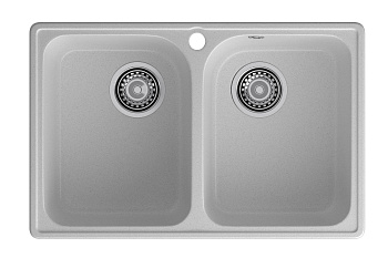 GranFest QUARZ (ECO-15) Мойка 2 чаши 740*480 (серый) GranFest QUARZ (ECO-15) Мойка 2 чаши 740*480 (серый)