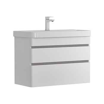 Тумба EQUIL Soldi 80 подвесная 2 ящ. белый софт (под раковину 9595-80)