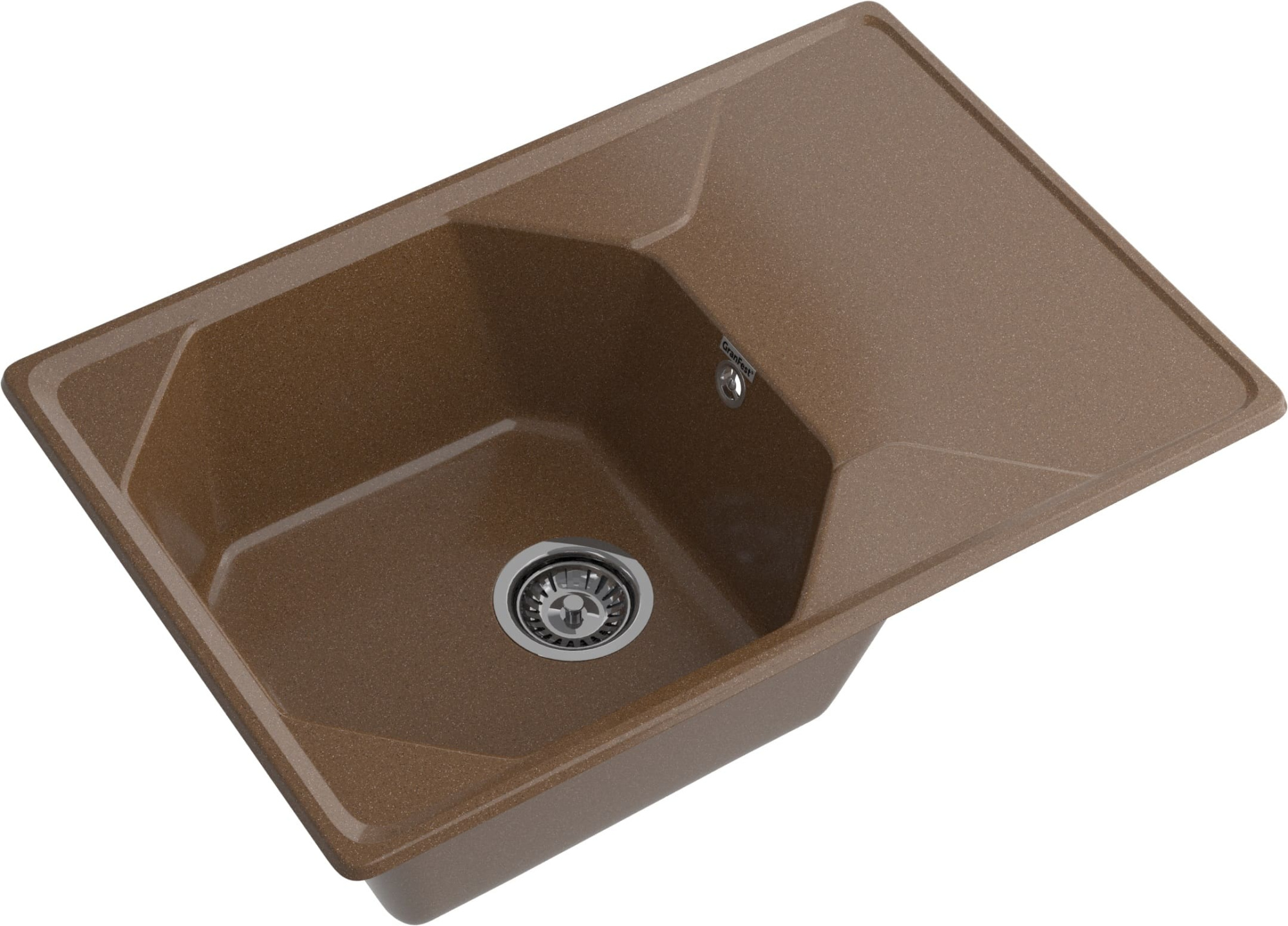 GRANFEST Мойка композит UNIQUE, GF-U-740L, чаш+кр 740*500, терракот GRANFEST Мойка композит UNIQUE, GF-U-740L, чаш+кр 740*500, терракот
