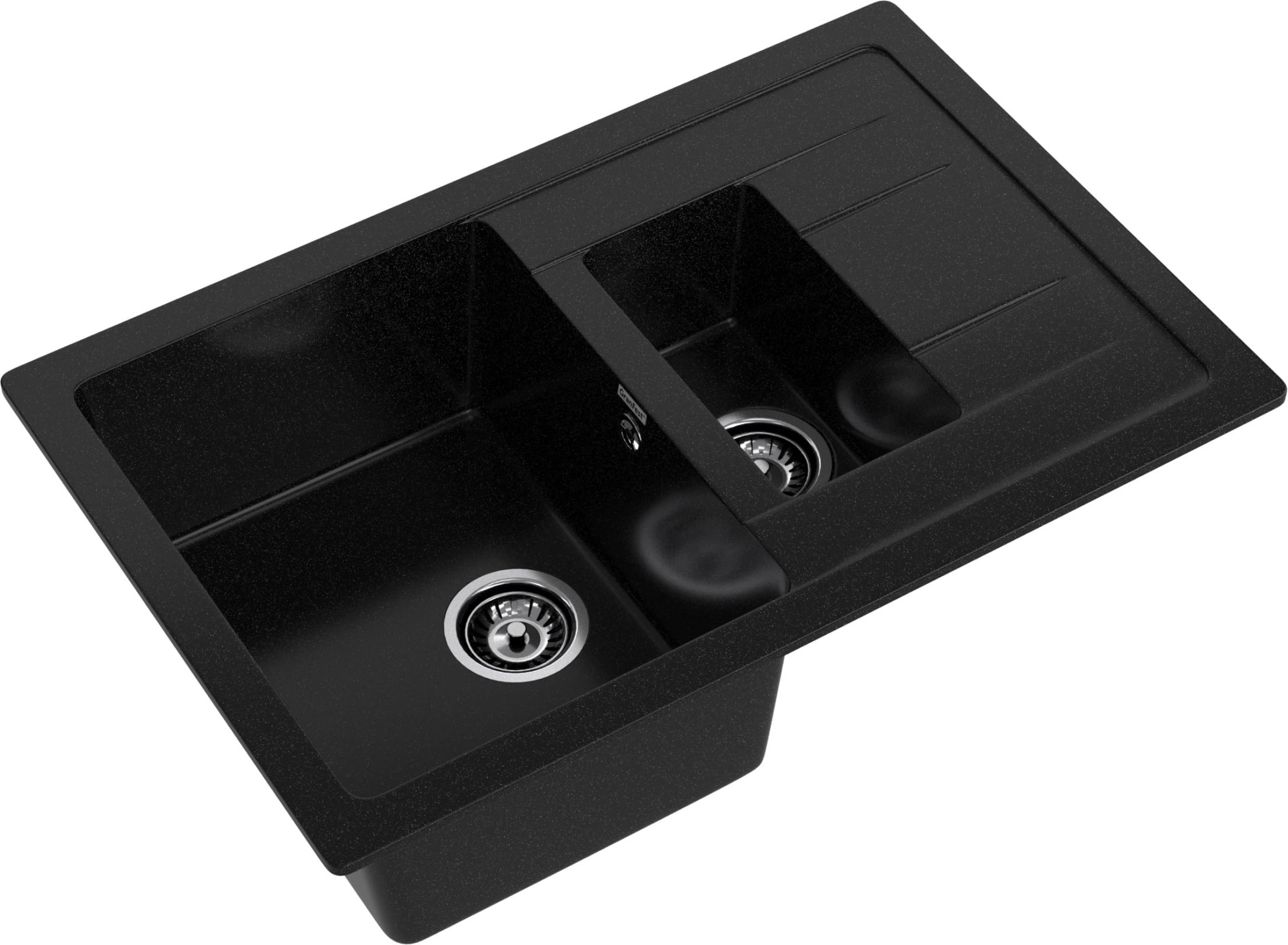 GRANFEST Мойка композит QUADRO GF-Q--775KL 1.5-чаш+крыло 775*500мм   черный арт.GF- GRANFEST Мойка композит QUADRO GF-Q--775KL 1.5-чаш+крыло 775*500мм   черный арт.GF-