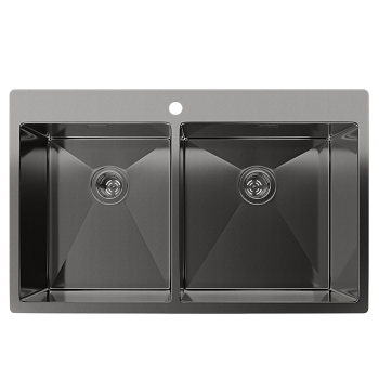 Rivelato Rinox 8050 B2 PVD black Мойка нерж.сталь 2 чаши 800*500*200 мм арт.8050 B2 PVD black Rivelato Rinox 8050 B2 PVD black Мойка нерж.сталь 2 чаши 800*500*200 мм арт.8050 B2 PVD black