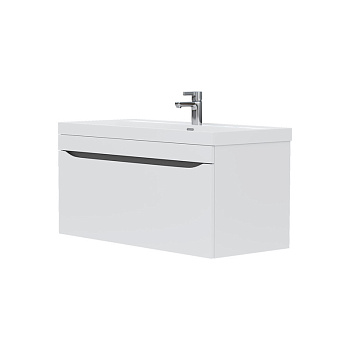 Тумба Prime 100, подвесная, 1 ящ., белый/темно-серый (под раковину 78857(100), VOLNA