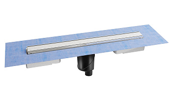 Желоб водосток В1 KERAMIK 800, матовый хром, S-сифон D50/105 H50 вертикальный, BERGES