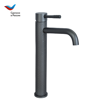 ГОРОД Смеситель для умывальника с высоким корпусом, серый, Славен, Д15