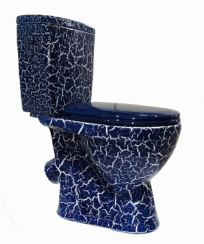 ЛИРА Унитаз-компакт наклон. вып., с арматурой, сиденьем, креплением,синий кракелюр ROSA ЛИРА Унитаз-компакт наклон. вып., с арматурой, сиденьем, креплением,синий кракелюр ROSA