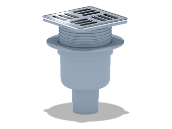 Трап сух. вертик. выпуск 50 рег. решетка нержавейка 120*120 (с металлической окантовкой) , ANI PLAST