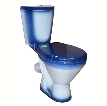 ЭЛЕГАНТ Унитаз-компакт косой вып., нижн. подвод, с арм. и сид."Уклад", креплением, синий. ROSA ЭЛЕГАНТ Унитаз-компакт косой вып., нижн. подвод, с арм. и сид."Уклад", креплением, синий. ROSA