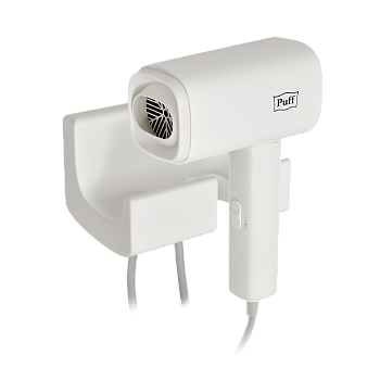 Фен для волос настенный PUFF-1601 белый матовый, 1,6 кВт (1405.010)