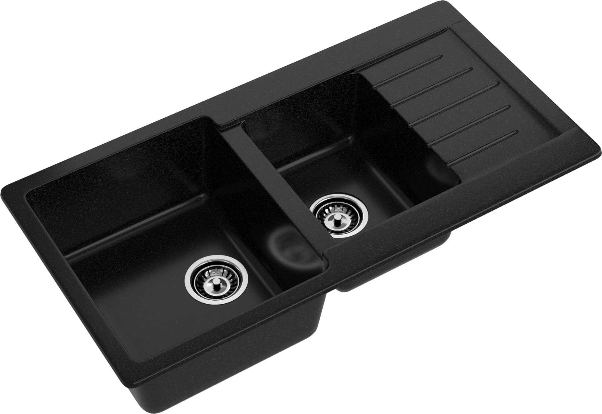 GRANFEST Мойка композит PRACTIK GF-P--980KL  2 чаши с  крылом 980*510 мм  черный  арт.GF- GRANFEST Мойка композит PRACTIK GF-P--980KL  2 чаши с  крылом 980*510 мм  черный  арт.GF-