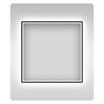 Квадратное зеркало с фронтальной LED-подсветкой, 80 см