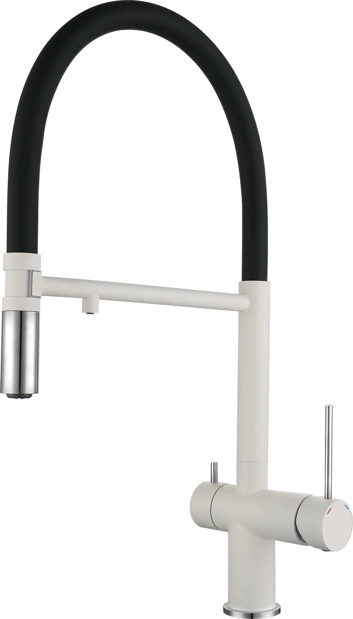 Смеситель для кухни RIVELATO Adria гибкий излив с краном питьевой воды иней хром (1523517 brina cromo)