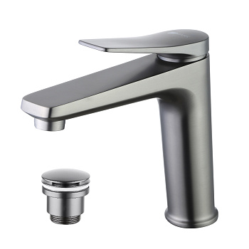 Bronx Смеситель для раковины, монолит.излив154мм дон.клап.Click/Clack,р/ОД, графит, LM, LM3737GM